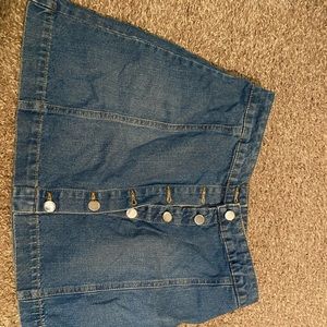 Button Jean Skirt